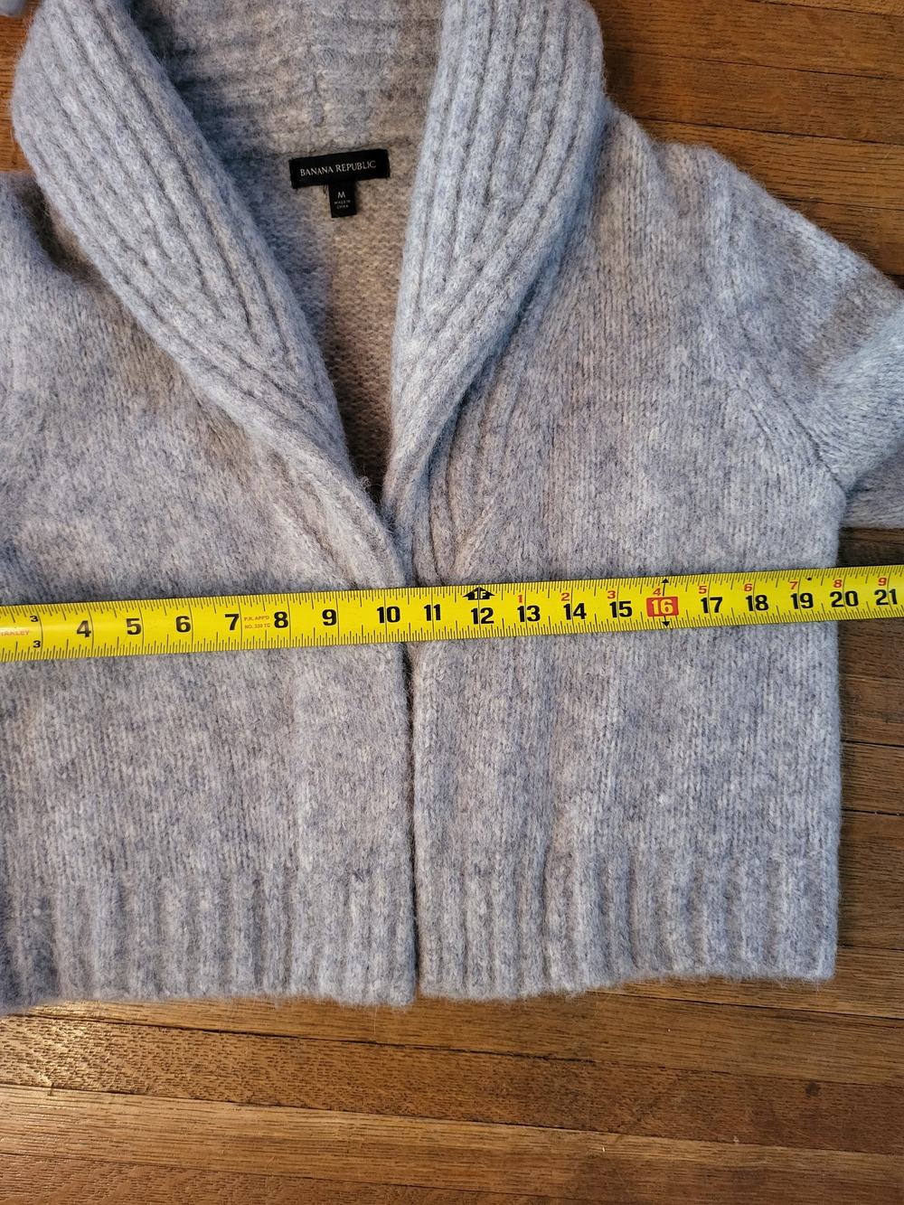 Banana Republic Heather Gray Shawl-Collar Knit Cardigan - Picture 3 of 5